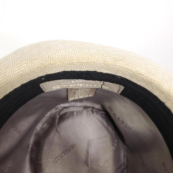 Stetson Hat Mens Linen Blend Small Medium Fedora Beachy All American Derby 60s - Picture 8 of 11